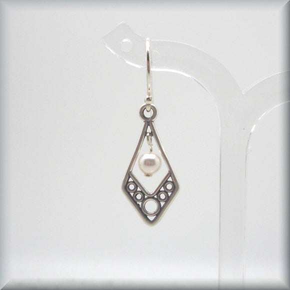 
                  
                    Filigree White Pearl Earrings - June Birthstone - Bonny Jewelry
                  
                