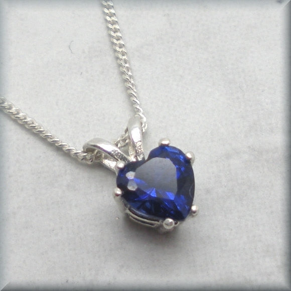
                  
                    Sapphire Heart Necklace - Gemstone Jewelry - September Birthstone - Bonny Jewelry
                  
                