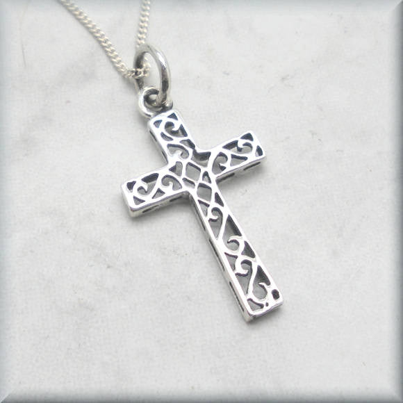 Scrollwork Cross - Religious Jewelry - Bonny Jewelry