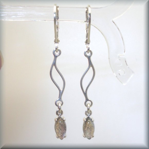 
                  
                    sterling silver labradorite earrings in marquise shape by Bonny Jewelry
                  
                