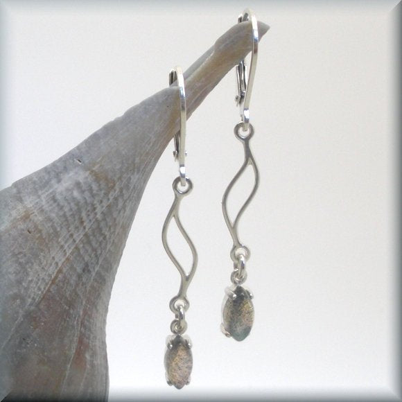 
                  
                    sterling silver wave earrings with labradorite dangle by Bonny Jewelry
                  
                
