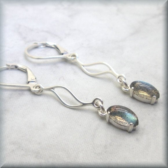 marquise labradorite earrings by Bonny Jewelry