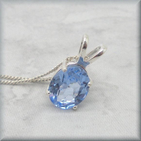 oval aquamarine necklace by Bonny Jewelry