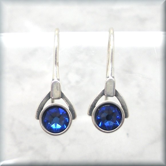 September Crystal Birthstone Earrings - Blue Sapphire