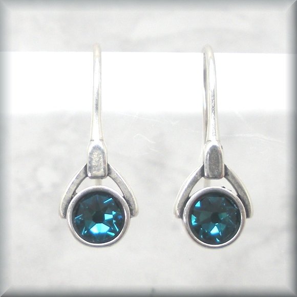 December crystal birthstone earrings by Bonny Jewelry
