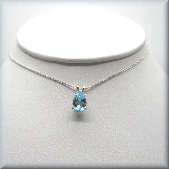 sky blue topaz necklace in sterling silver by Bonny Jewelry