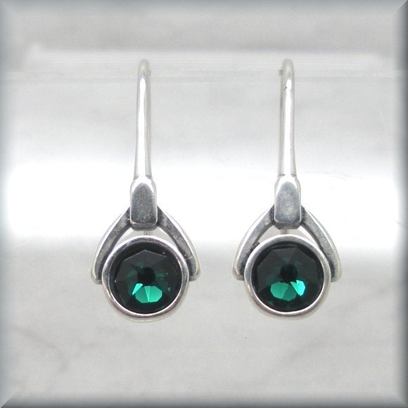 May Crystal Birthstone Earrings - Emerald Green
