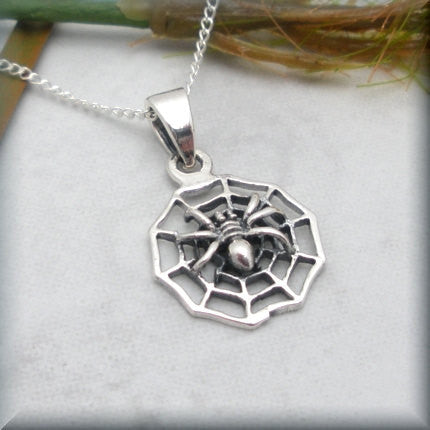 Silver Spider Necklace - Arachnid Jewelry - Bonny Jewelry