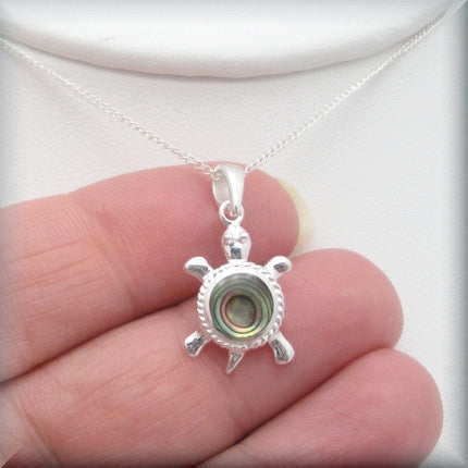 Abalone Sea Turtle Necklace - Beach Jewelry - Bonny Jewelry