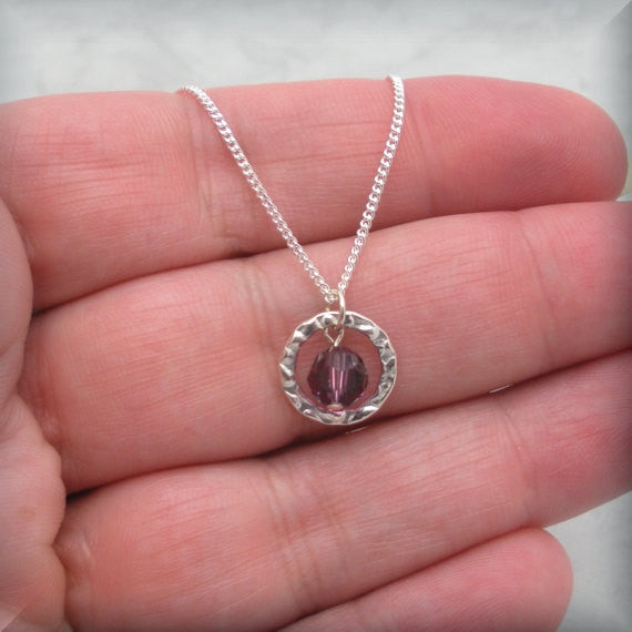Eternity Circle Birthstone Necklace - Swarovski Crystal Jewelry - Bonny Jewelry