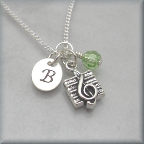Music Note Necklace - Personalized Birthstone Jewelry - Bonny Jewelry