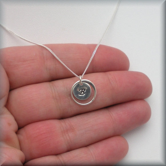 Encircled Initial Charm Necklace - Personalized - Bonny Jewelry