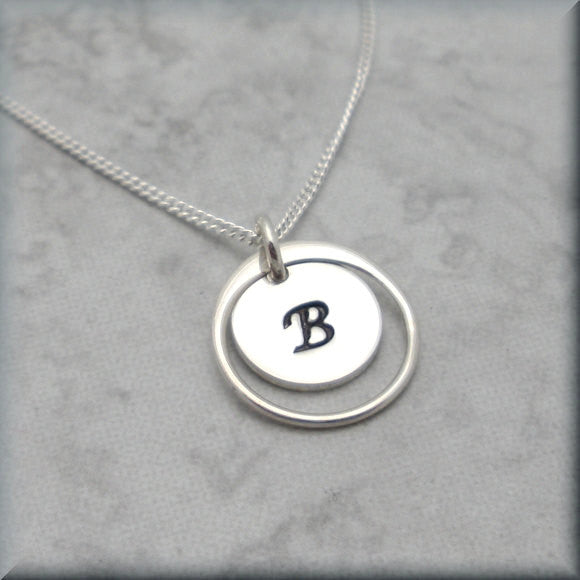 Encircled Initial Charm Necklace - Personalized - Bonny Jewelry