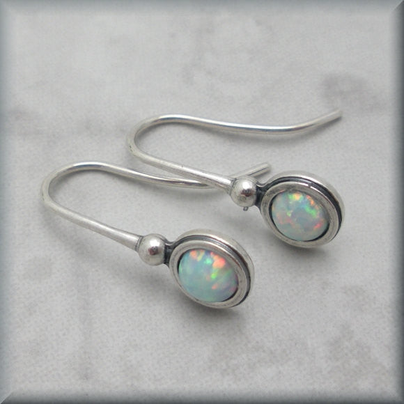 
                  
                    Small White Opal Earrings - October Birthstone - Bonny Jewelry
                  
                