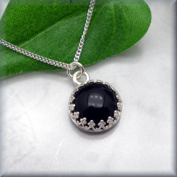 Black Onyx Cabochon Necklace - Gemstone