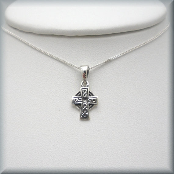 Rustic Celtic Cross Necklace - Irish Jewelry - Bonny Jewelry