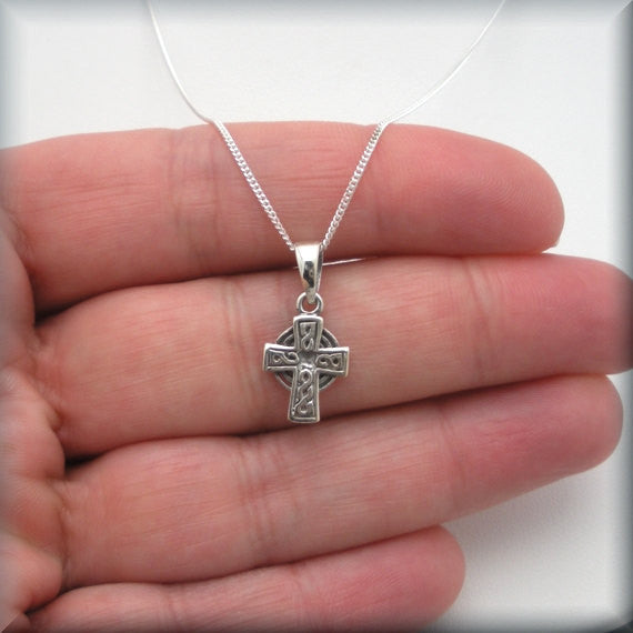 Rustic Celtic Cross Necklace - Irish Jewelry - Bonny Jewelry