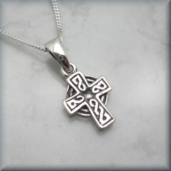 Rustic Celtic Cross Necklace - Irish Jewelry - Bonny Jewelry