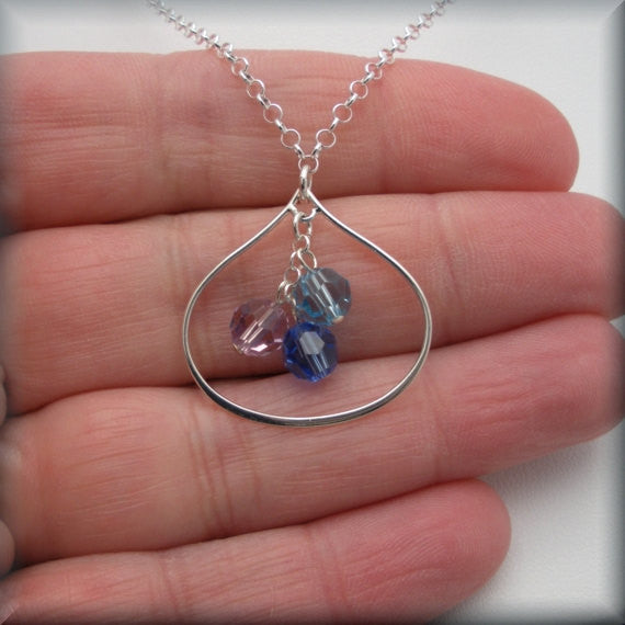 Mothers Birthstone Teardrop Necklace - Keepsake Jewelry - Bonny Jewelry