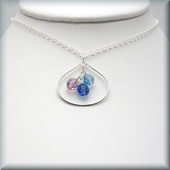 Mothers Birthstone Teardrop Necklace - Keepsake Jewelry - Bonny Jewelry