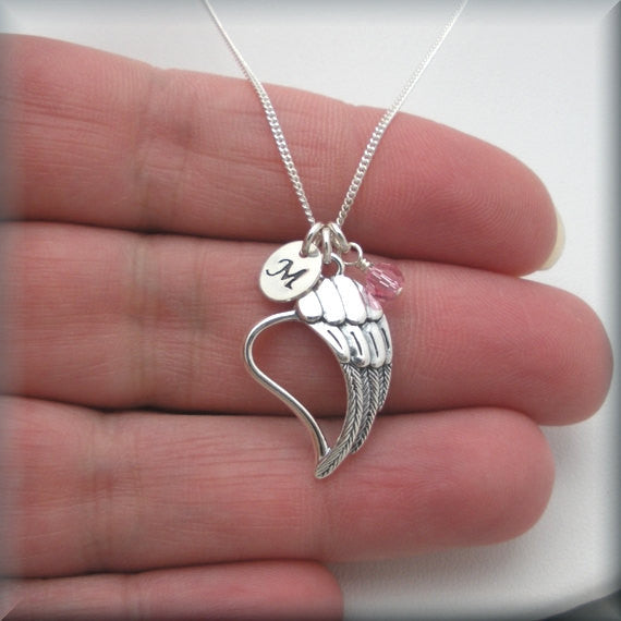 
                  
                    Guardian Angel Necklace - Personalized Birthstone Jewelry - Remembrance - Bonny Jewelry
                  
                