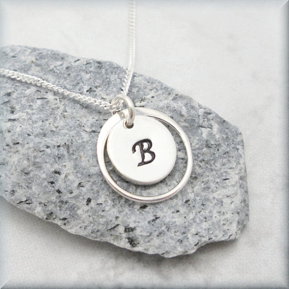 
                  
                    Encircled Initial Charm Necklace - Personalized - Bonny Jewelry
                  
                