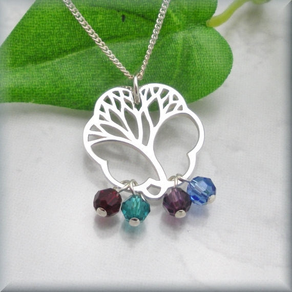 Family Tree Necklace - Moms Birthstone Jewelry - Bonny Jewelry