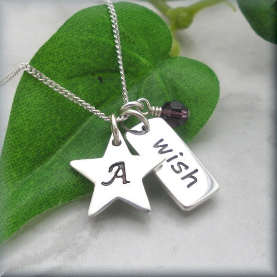 Wish Upon a Star Birthstone Necklace - Inspirational Jewelry - Bonny Jewelry