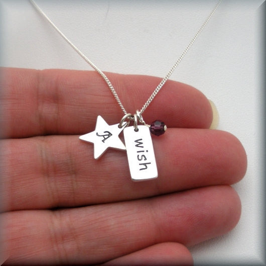 Wish Upon a Star Birthstone Necklace - Inspirational Jewelry - Bonny Jewelry