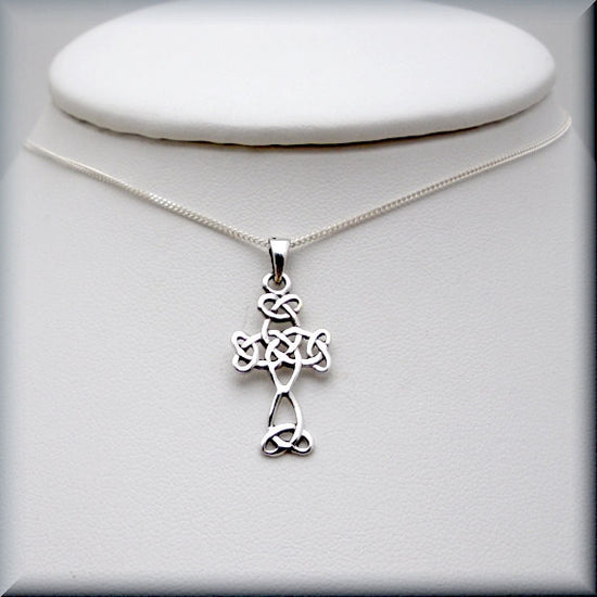 Irish Celtic Cross Necklace with Flourishes - Bonny Jewelry
