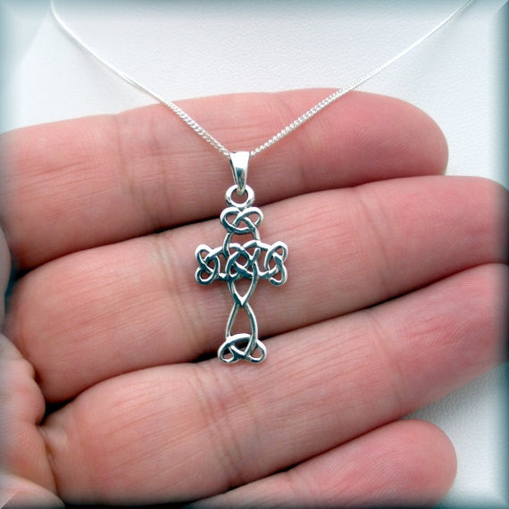 
                  
                    Irish Celtic Cross Necklace with Flourishes - Bonny Jewelry
                  
                