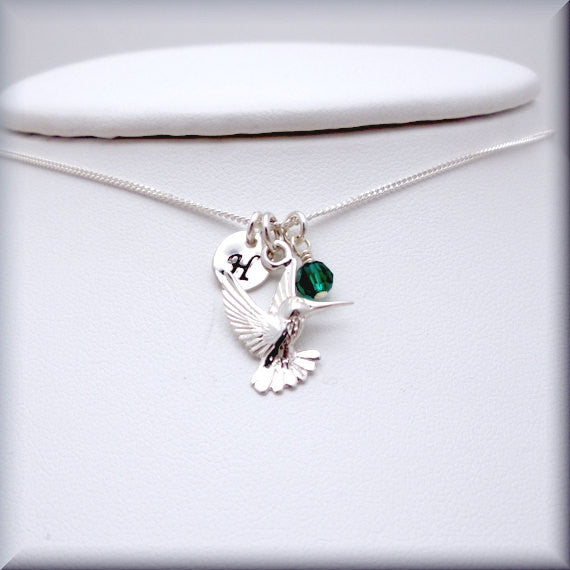 Hummingbird Necklace - Personalized Birthstone Jewelry - Bonny Jewelry