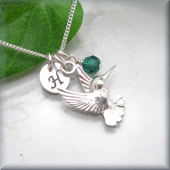 Hummingbird Necklace - Personalized Birthstone Jewelry - Bonny Jewelry