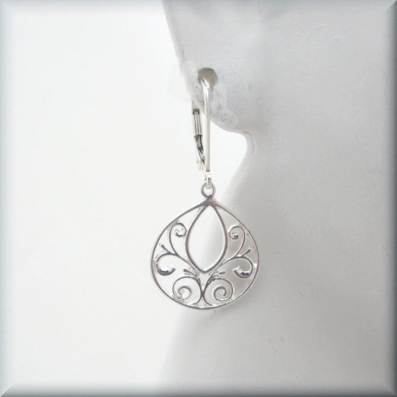 
                  
                    Teardrop Filigree Leverback Earrings - Bonny Jewelry
                  
                