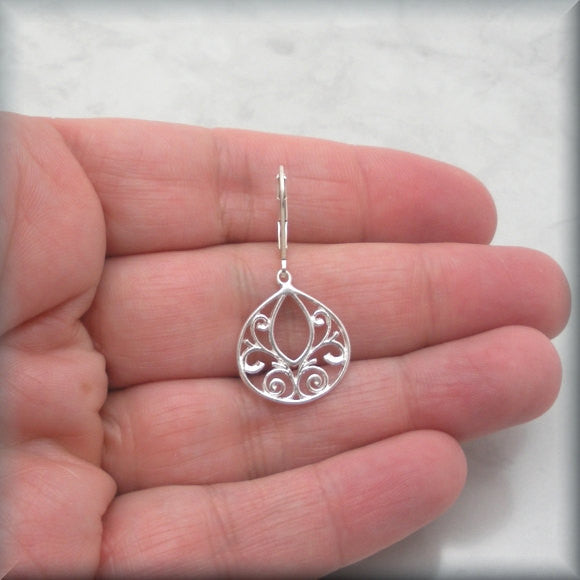 
                  
                    Teardrop Filigree Leverback Earrings - Bonny Jewelry
                  
                