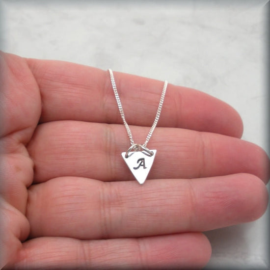 Geometric Triangle Necklace - Layering Necklace - Initial Charm - Bonny Jewelry