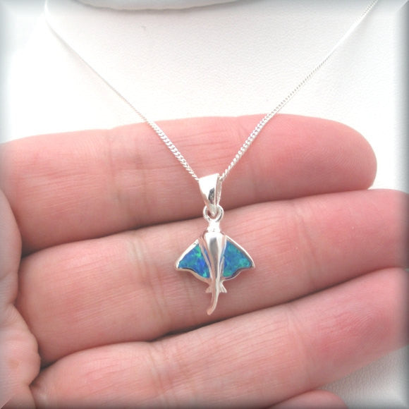 Blue Opal Stingray Necklace - Beach Jewelry - Bonny Jewelry