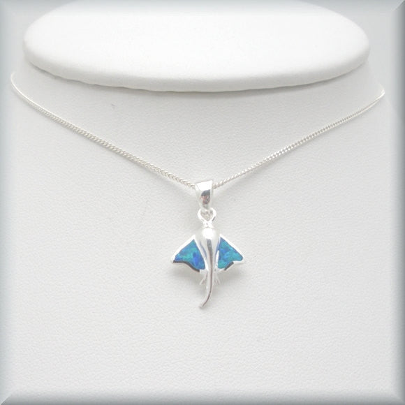 Blue Opal Stingray Necklace - Beach Jewelry - Bonny Jewelry