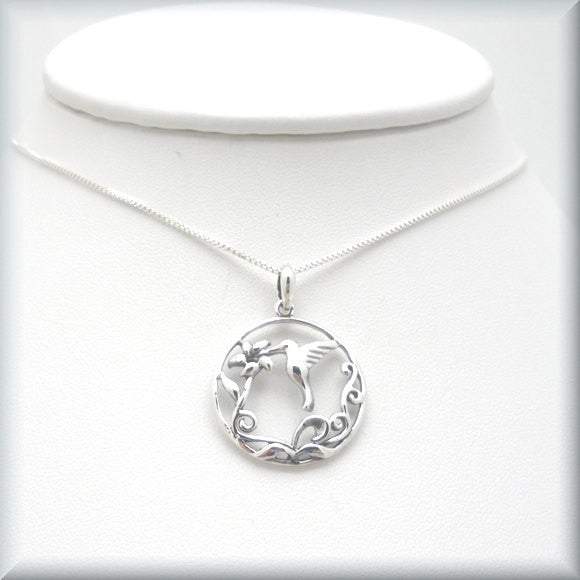 
                  
                    Hummingbird Sipping Nectar Necklace - Bonny Jewelry
                  
                