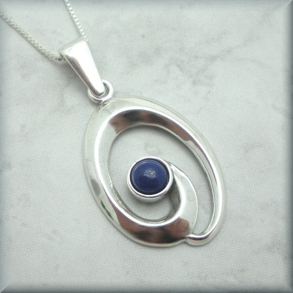 Contemporary Lapis Lazuli Necklace - Gemstone Jewelry - Bonny Jewelry