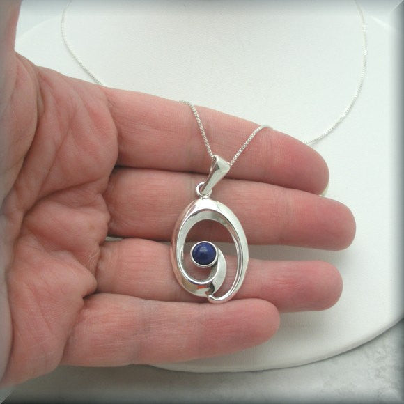 Contemporary Lapis Lazuli Necklace - Gemstone Jewelry - Bonny Jewelry