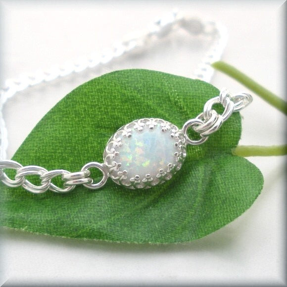 White Opal Bracelet - October Birthstone