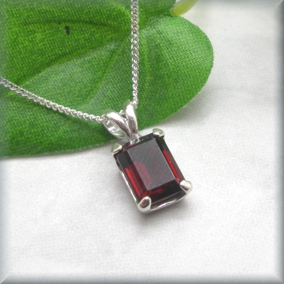 Garnet Necklace - January Birthstone - Gemstone Jewelry - Bonny Jewelry