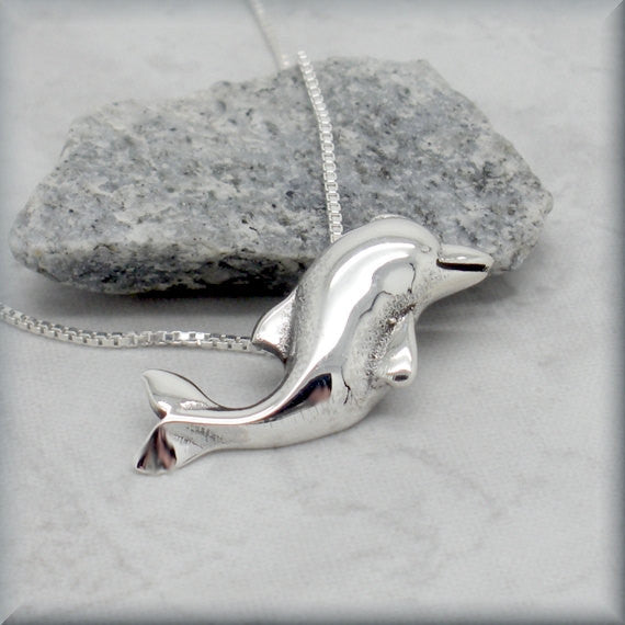 Silver Dolphin Necklace - Ocean Jewelry
