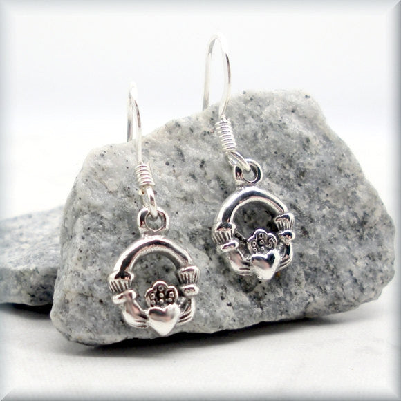 
                  
                    Tiny Celtic Claddagh Earrings - Bonny Jewelry
                  
                