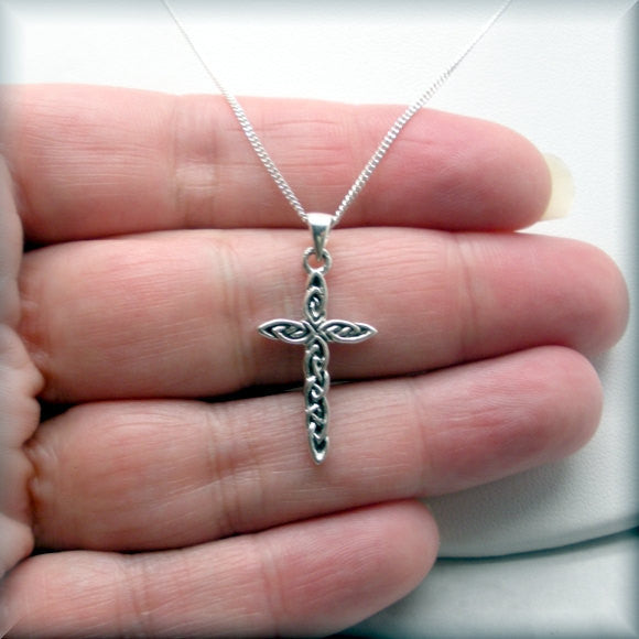 
                  
                    Interwoven Silver Cross Necklace - Religious Jewelry - Bonny Jewelry
                  
                